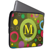 Circles Scripting Monogram Personalisiert GREEN Laptopschutzhülle (Vorne Rechts)