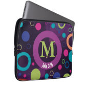 Circles Scripting Monogramm Personalisiert LILA Laptopschutzhülle (Vorne Rechts)