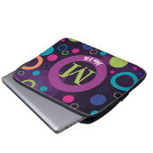Circles Scripting Monogramm Personalisiert LILA Laptopschutzhülle (Vorne Knopf)