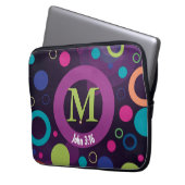 Circles Scripting Monogramm Personalisiert LILA Laptopschutzhülle (Vorderseite Links)