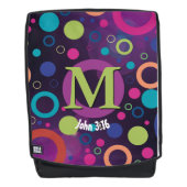 Circles Scripting Monogramm Personalisiert Lila Rucksack (Vorderseite)