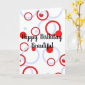 Circles Shaped Baby Blue & Red Greeting Card Karte (Gelbe Blume)