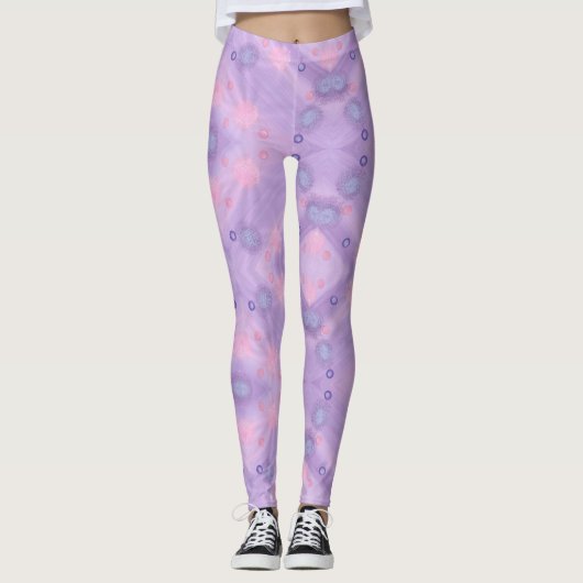 Circles Spheres Lavender Pink Blue Leggings (Vorderseite)