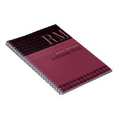 Circles+Stripes Monogram Vogue Style Notebook Notizblock (Rechte Seite)