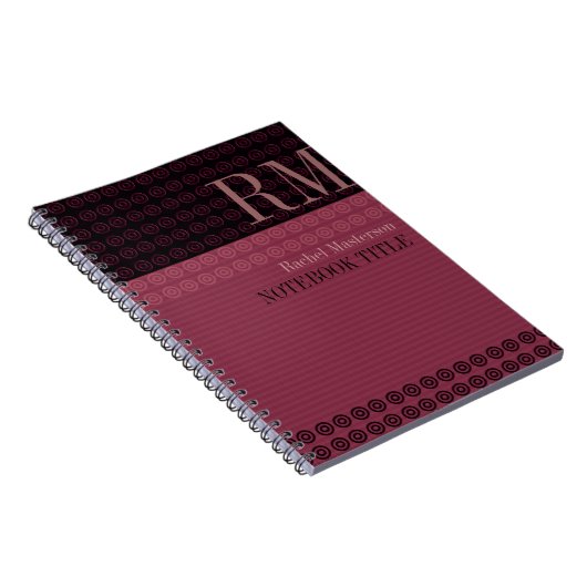 Circles+Stripes Monogram Vogue Style Notebook Notizblock (Rechte Seite)