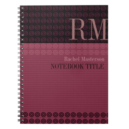 Circles+Stripes Monogram Vogue Style Notebook Notizblock (Vorderseite)