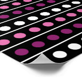 Circles Stripes White Pink Lila Black Background Poster (Ecke)