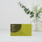 Circles Yellow Background Business Card Visitenkarte (Stehend Vorderseite)