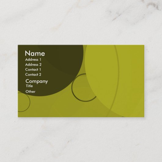 Circles Yellow Background Business Card Visitenkarte (Vorderseite)