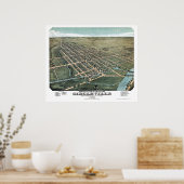 Circleville, OH, Panoramablick - 1876 Poster (Küche)