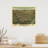 Circleville Ohio 1876 Antike Panoramakarte Poster (Küche)