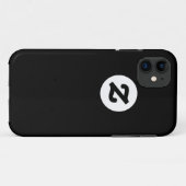 CircleZ - Weiß auf Schwarzem Case-Mate iPhone Hülle (Rückseite (Horizontal))