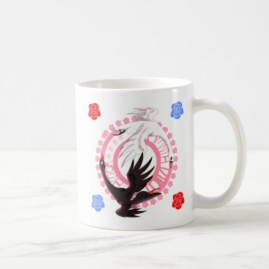 Circling Swan Love Romantic Fantasy Art 11 oz Mug Kaffeetasse (Rechts)