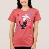 Circling Swans Love Conquers All Romantic Art Tri-Blend Shirt (Vorderseite)