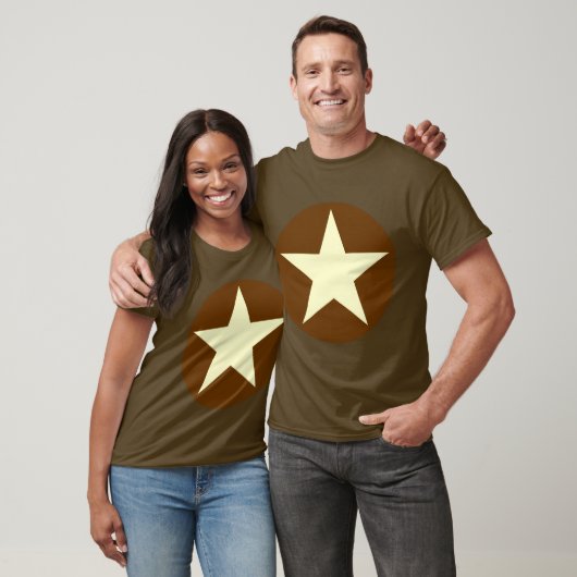 Circlone Star - Creme mit braun T-Shirt (Unisex)