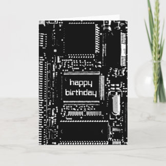 Circuit B&W "Happy Birthday"-Karte Karte