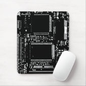 Circuit-B&W-Mouspad-Portrait Mousepad (Mit Mouse)