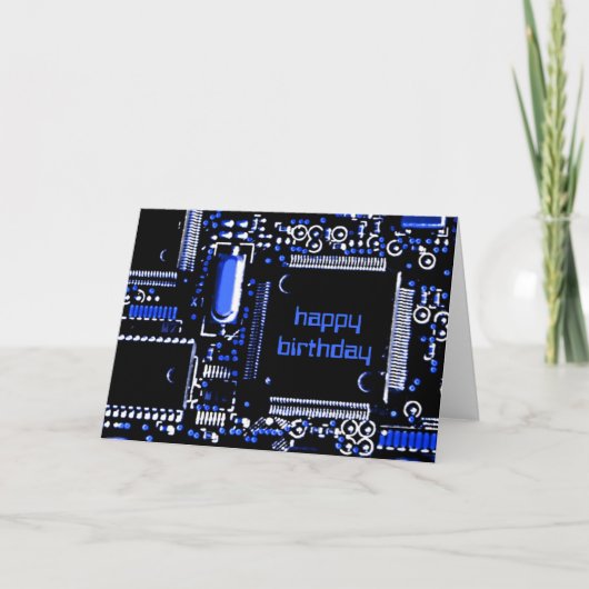 Circuit Blue 2 "Happy Birthday" - Grüße Karte (Vorderseite)