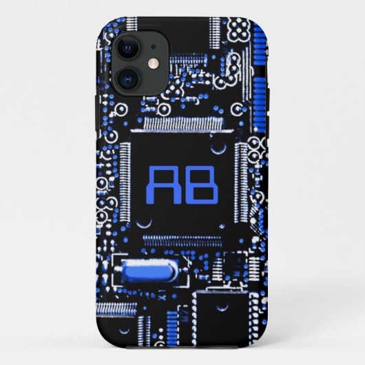 Circuit Blue 2 monogramm iPhone Gehäuse Case-Mate iPhone Hülle (Rückseite)