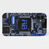 Circuit Blue 2 monogramm iPhone Gehäuse Case-Mate iPhone Hülle (Rückseite (Horizontal))
