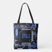 Circuit Blue 2 Monogramm über den gesamten Beutel Tasche (Rückseite)