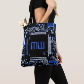 Circuit Blue 2 Monogramm über den gesamten Beutel Tasche (Von Nahem)