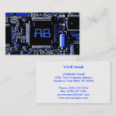 Circuit Blue 2 "monogramm Visitenkarte weiß (Vorne/Hinten)