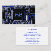 Circuit Blue 2 "monogramm Visitenkarte weiß (Vorne/Hinten)