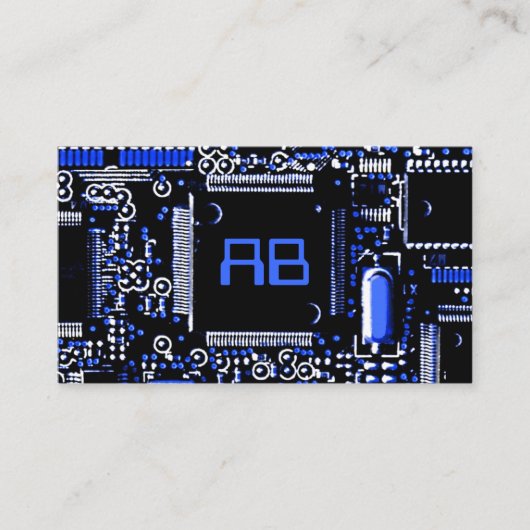 Circuit Blue 2 "monogramm Visitenkarte weiß (Vorderseite)