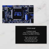 Circuit Blue 2 "monogramm Visitenkartenvorlage Visitenkarte (Vorne/Hinten)