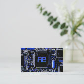 Circuit Blue 2 "monogramm Visitenkartenvorlage Visitenkarte (Stehend Vorderseite)