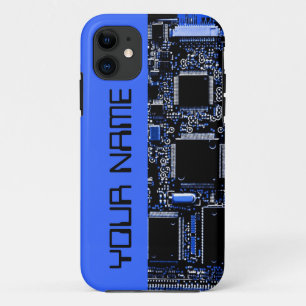 Circuit Blue 2 "Name" iPhone Gehäuseseite blau Case-Mate iPhone Hülle