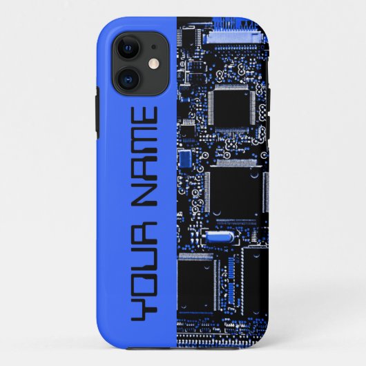 Circuit Blue 2 "Name" iPhone Gehäuseseite blau Case-Mate iPhone Hülle (Rückseite)