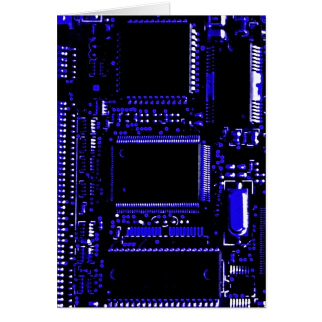 Circuit Blue Grußkartenportrait (Vorne)