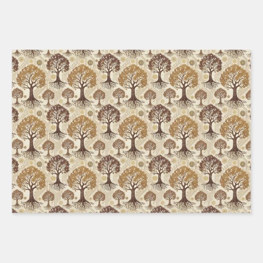 Circuit Board and Trees Roots  Geschenkpapier Set (Vorderseite 3)