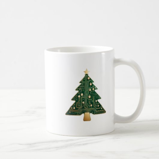 Circuit Board Computer Tech Weihnachtsbaum Kaffeetasse (Rechts)