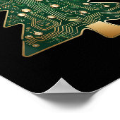 Circuit Board Computer Tech Weihnachtsbaum Poster (Ecke)