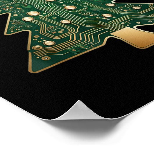 Circuit Board Computer Tech Weihnachtsbaum Poster (Ecke)