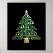 Circuit Board Computer Tech Weihnachtsbaum Poster (Vorne)