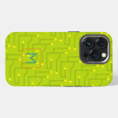 Circuit Board Tech INITIAL Green Gaming Spaß iPhone Hülle (Rückseite (Horizontal))