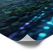 Circuit Fox Neon Forest Poster (Ecke)