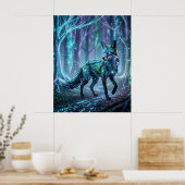 Circuit Fox Neon Forest Poster (Küche)