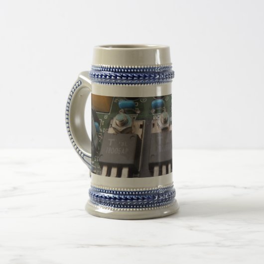 Circuit Gray/Blue 22 oz Stein Bierglas (Vorderseite Links)