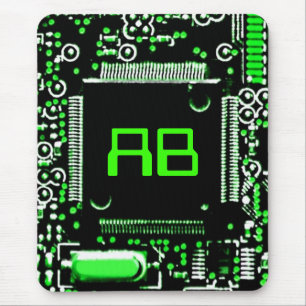 Circuit Green 2 Monogramm Mouspad Mousepad