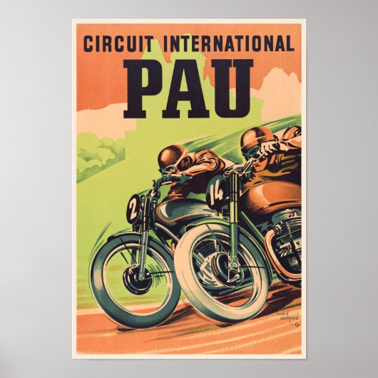 Circuit international de Pau France Vintage Poster (Vorne)