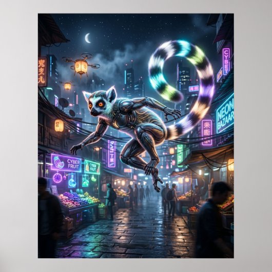 Circuit Lemur Moon Market Poster (Vorne)
