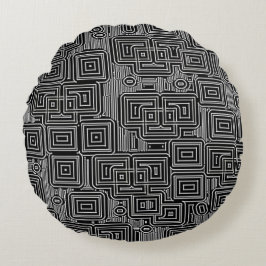 Circuit Maze Rundes Kissen