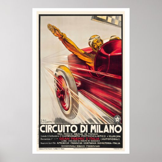 Circuit of Milan Vintage Racing Poster (Vorne)