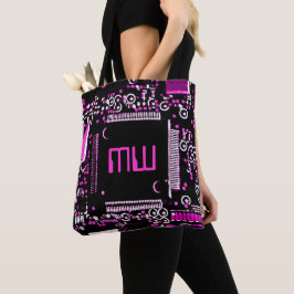 Circuit Pink 2 Monogram all over tote pink back Tasche