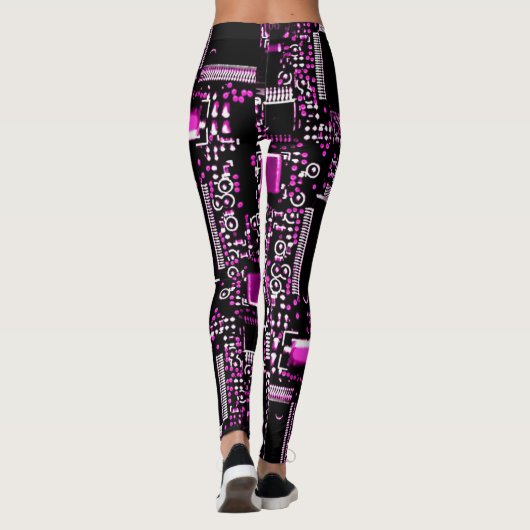 Circuit Pink 2 überall in Leggings (Rückseite)